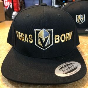 Vegas Golden Knights (VGK) Black Vegas born SnapBack hat
